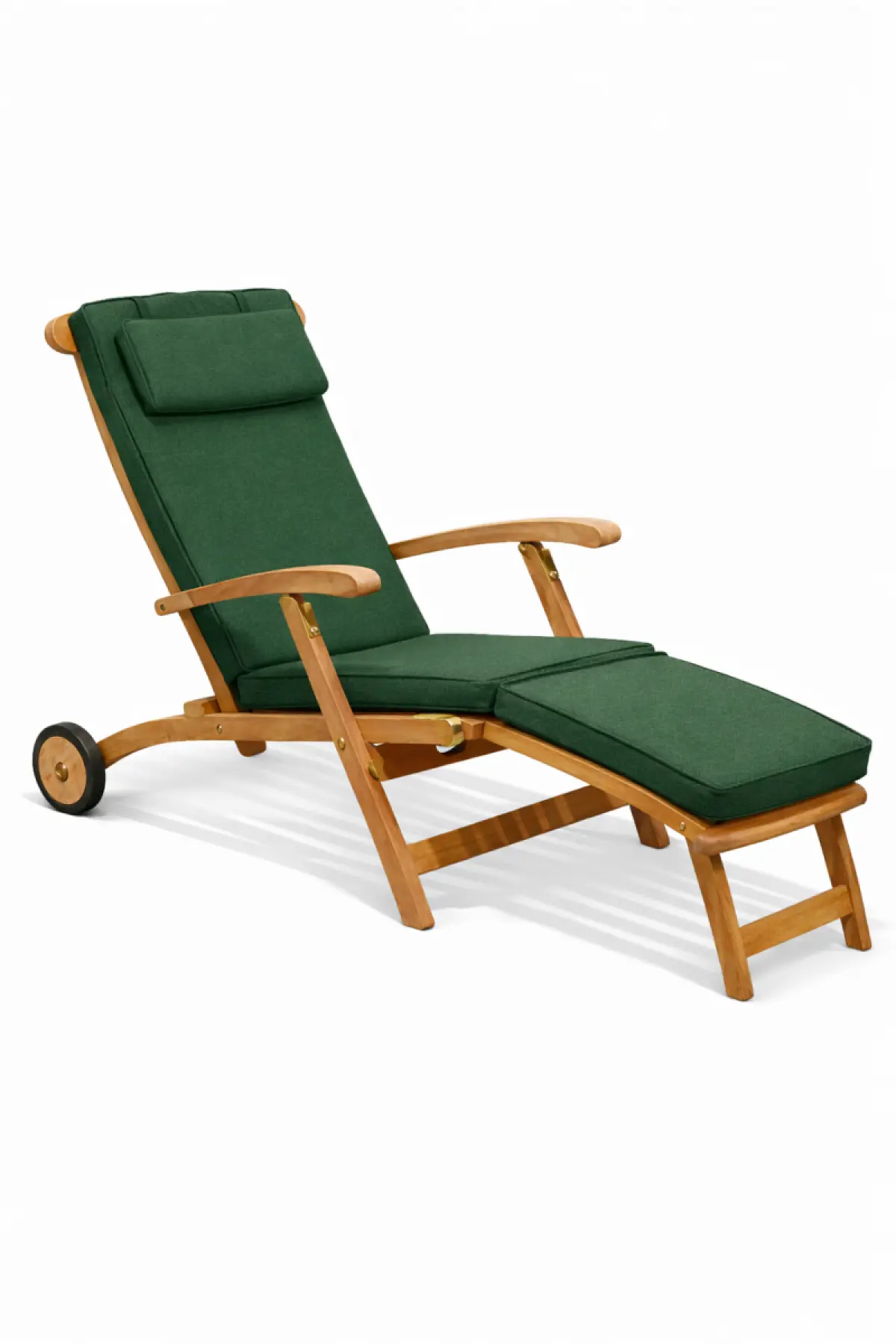 Klappbarer Liegestuhl aus Teakholz Rossi mit Räder