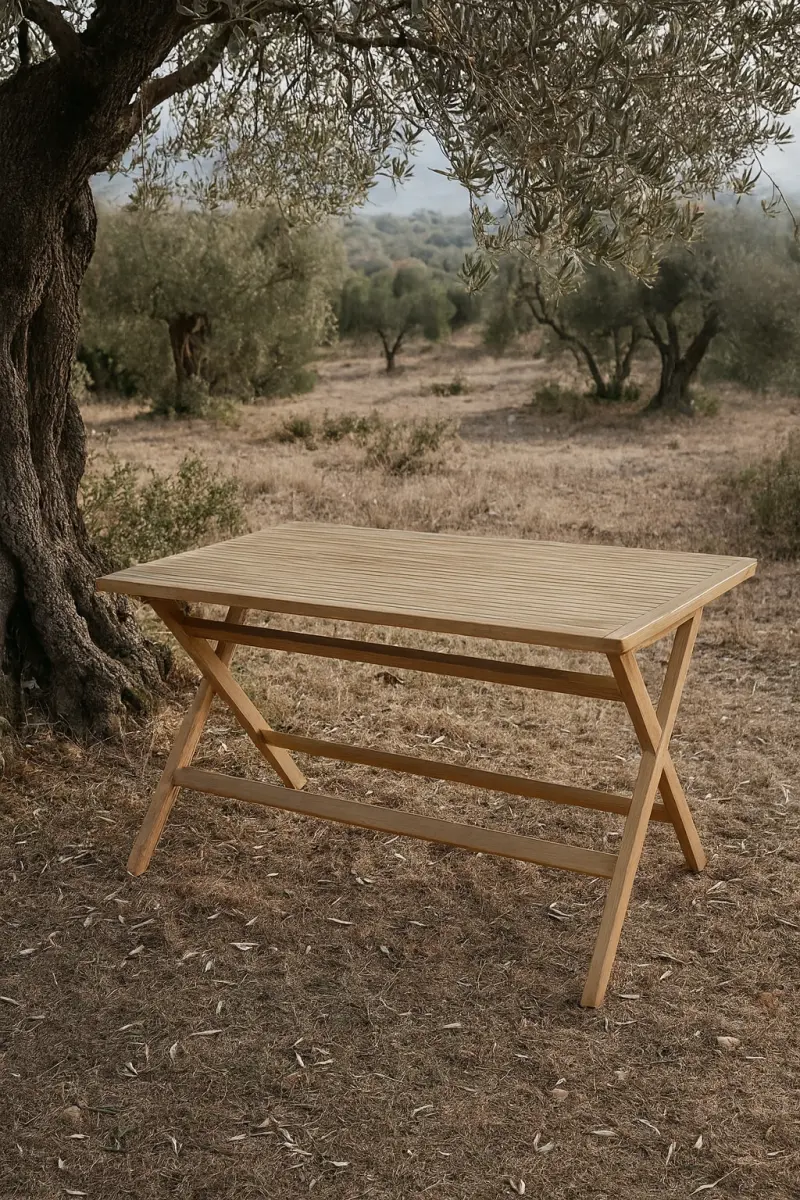 Klappbarer Teakholz Tisch Zeta