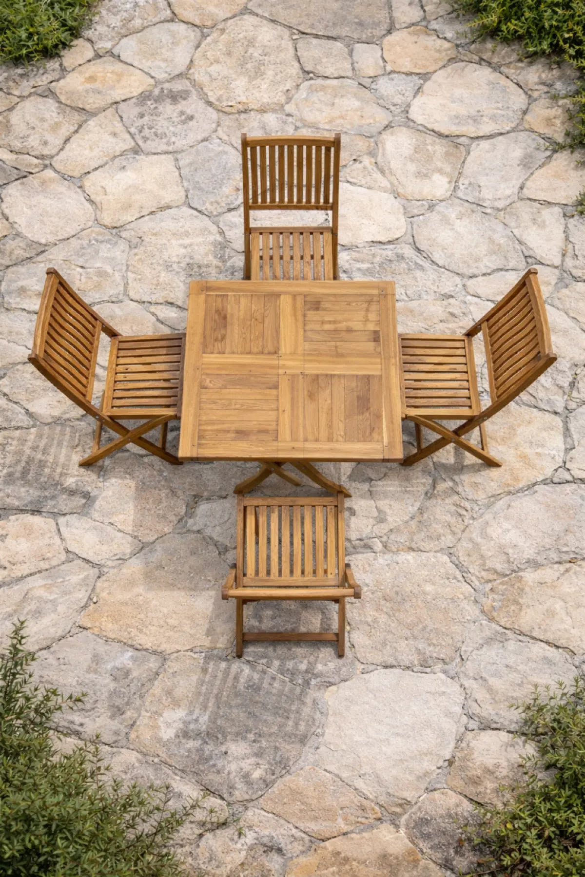 Klappbares eckiges Garten-Set Pula