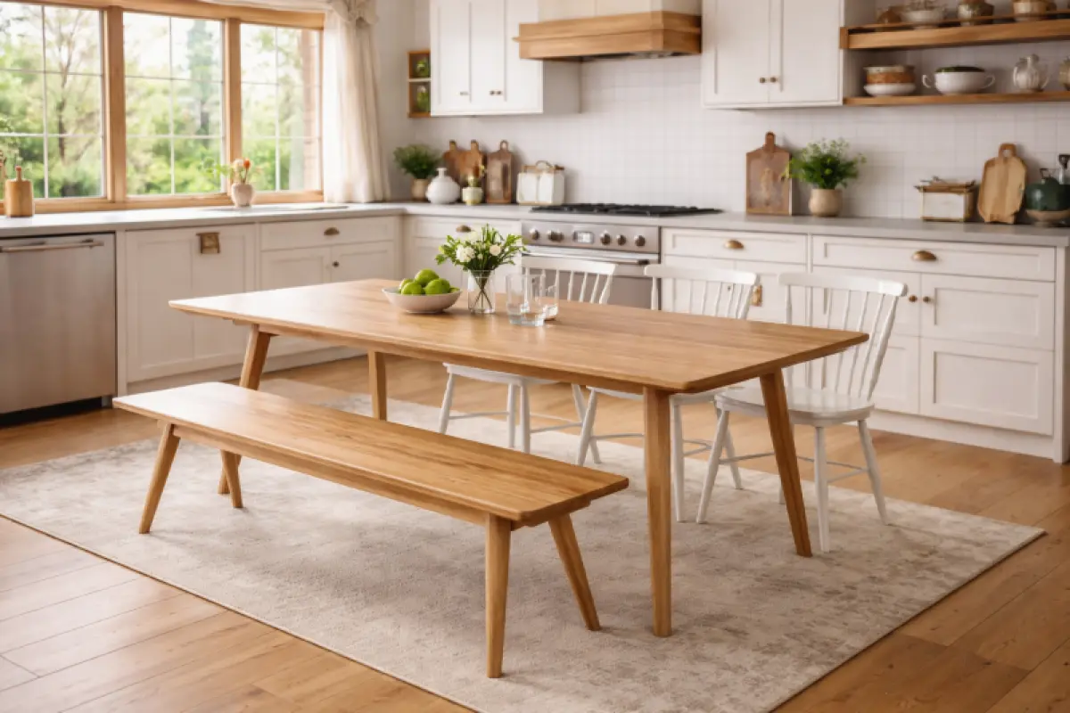 Massivholzbank Napoli ohne Rückenlehne