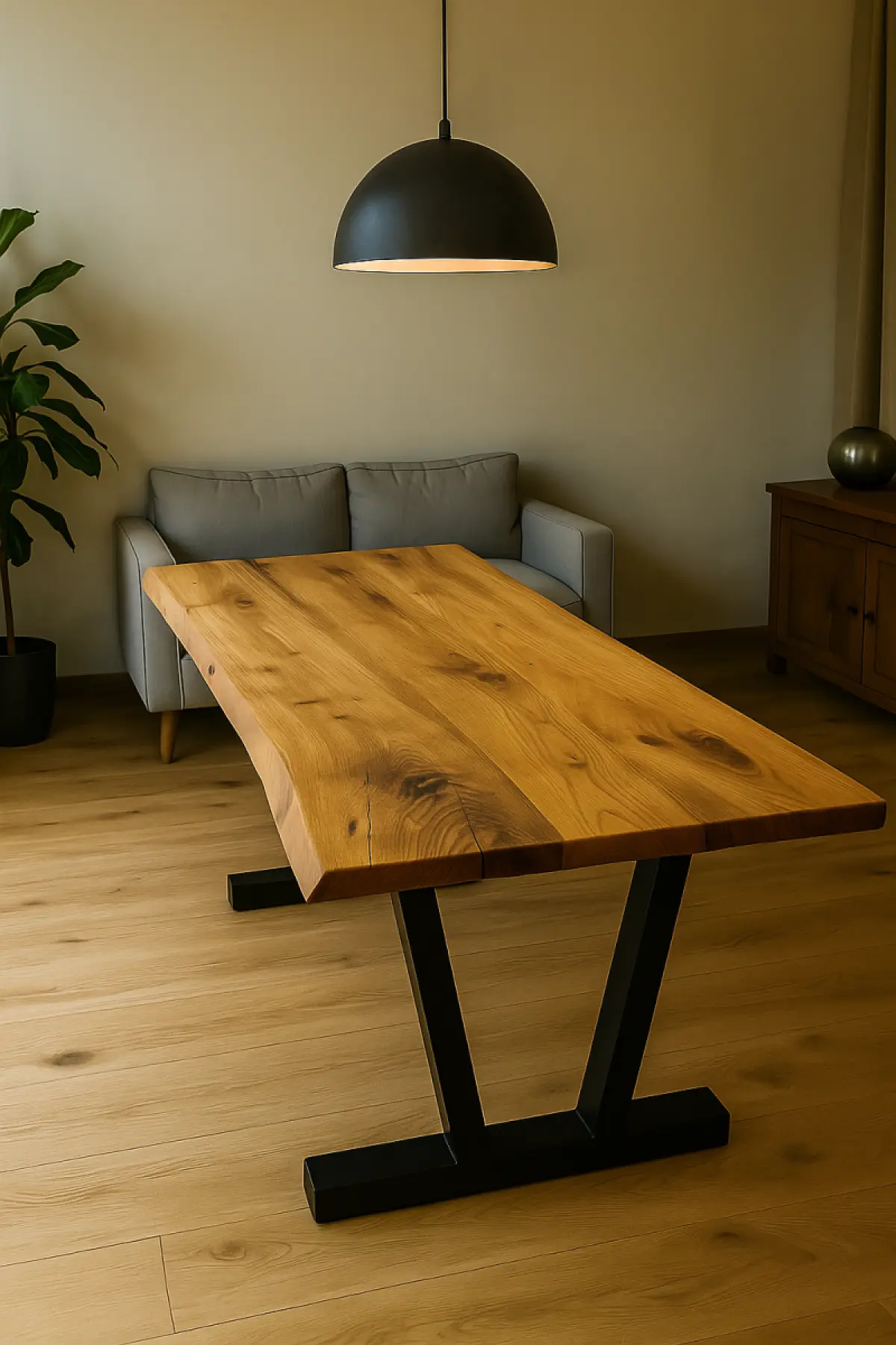 Massivhoztisch Mesche Naturkantig