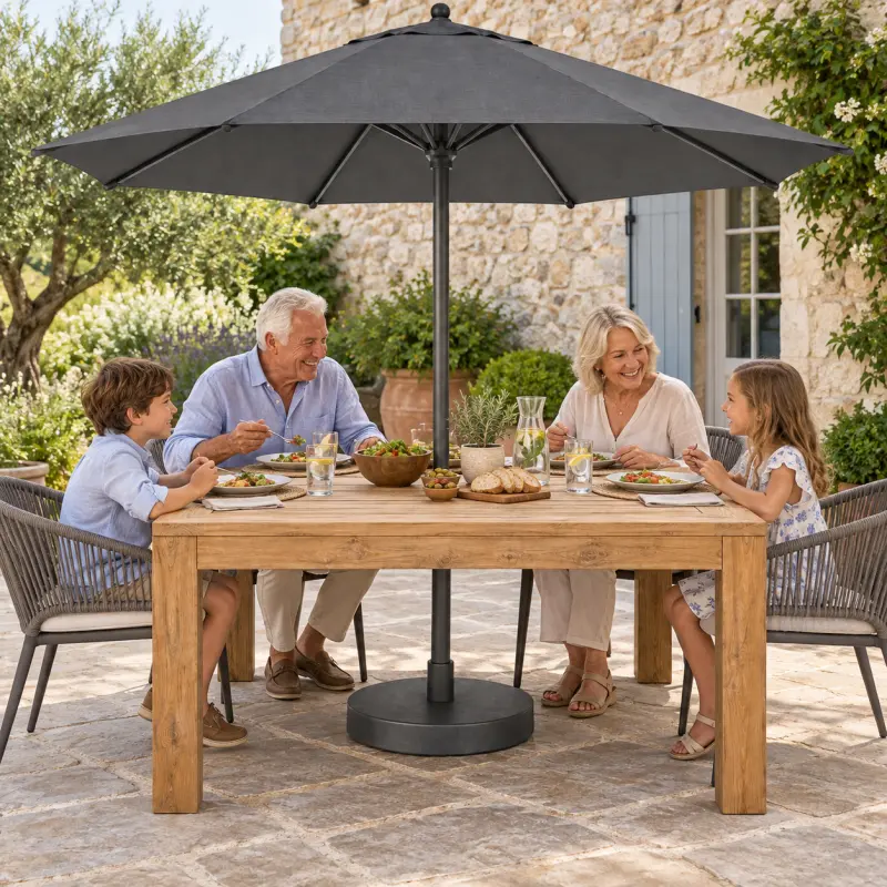 Quadratischer Gartentisch aus Teakholz Mamba