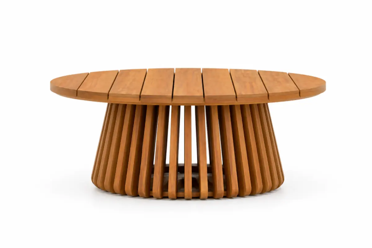 Runder Couchtisch Morad aus Teakholz