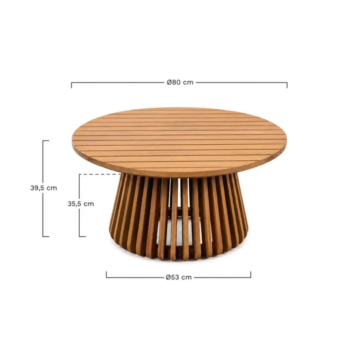 Runder Couchtisch Morad aus Teakholz