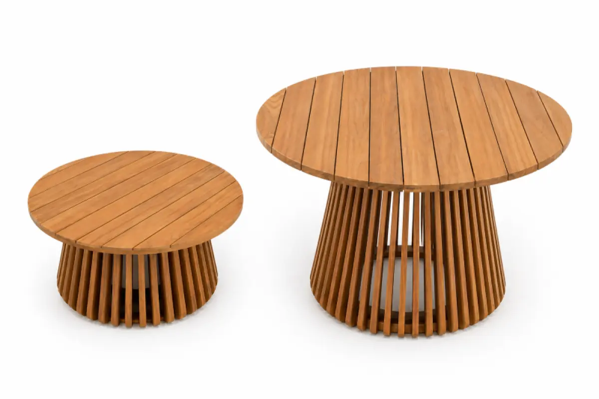 Runder Couchtisch Morad aus Teakholz