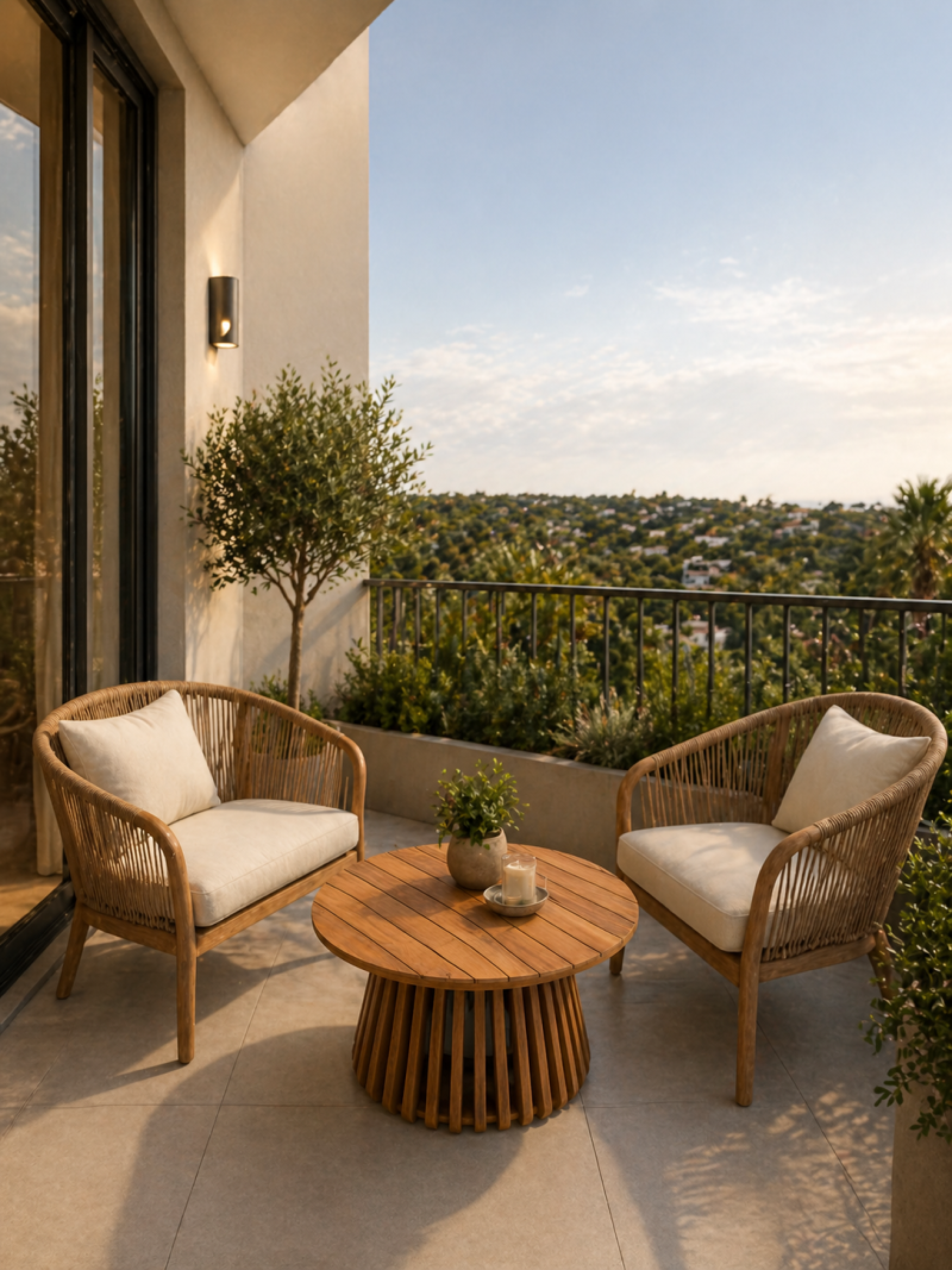 Runder Couchtisch Morad aus Teakholz