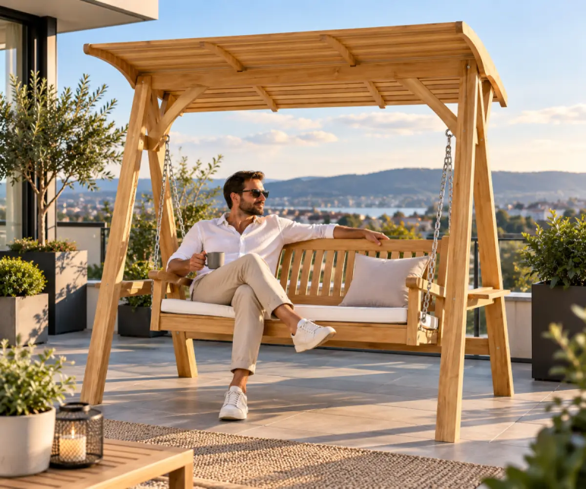 Schaukel aus Teakholz Alania