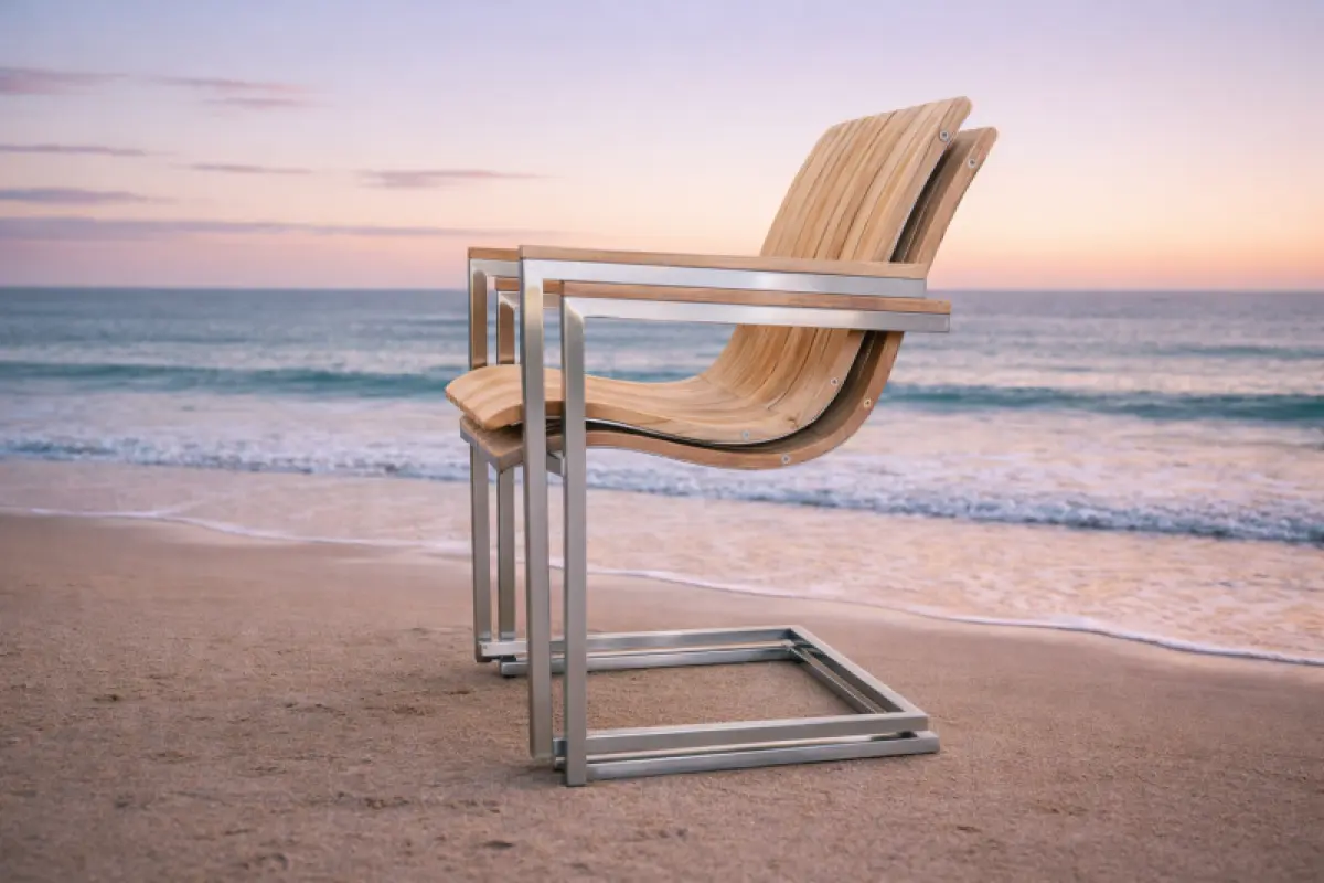 Schwing Garten-Stapelstuhl aus Teakholz Flamingo