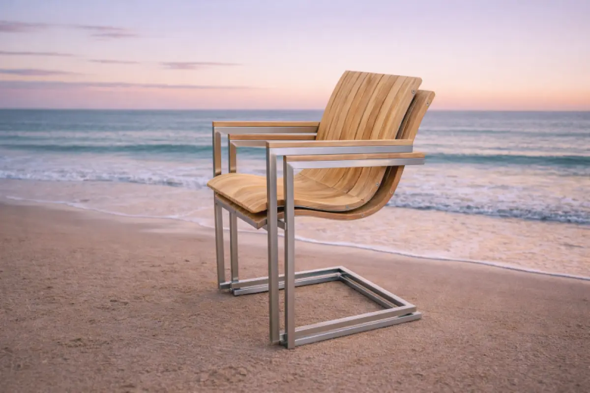 Schwing Garten-Stapelstuhl aus Teakholz Flamingo