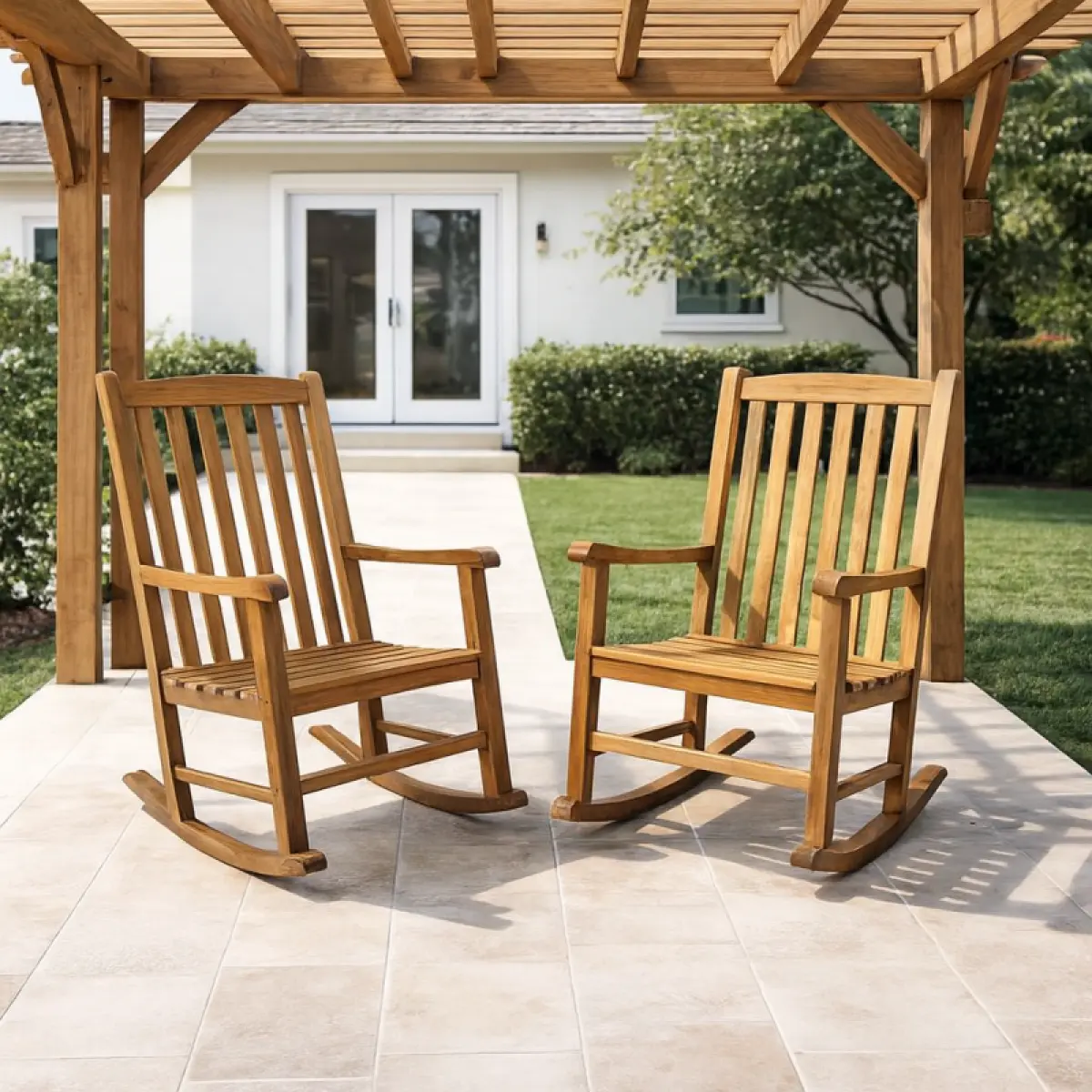 Schwıngstuhl aus Teakholz Ramo