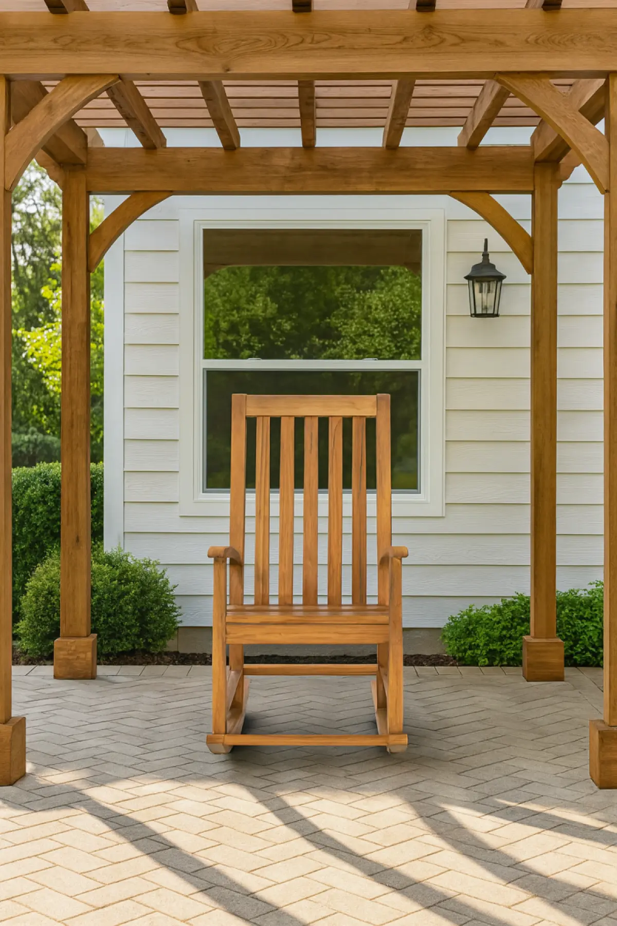 Schwıngstuhl aus Teakholz Ramo