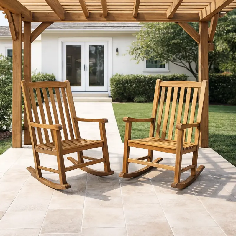 Schwıngstuhl aus Teakholz Ramo