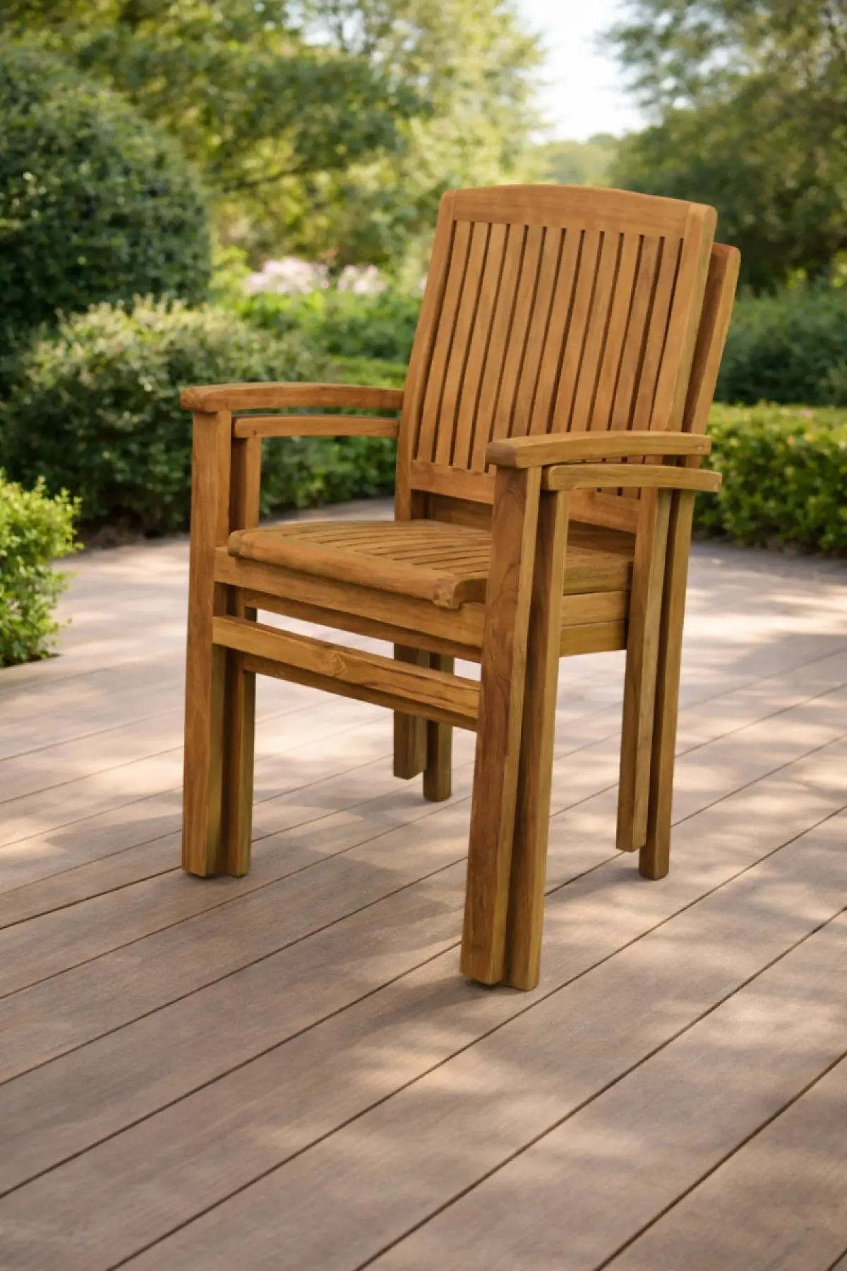 Stapelstuhl aus Teakholz Torino