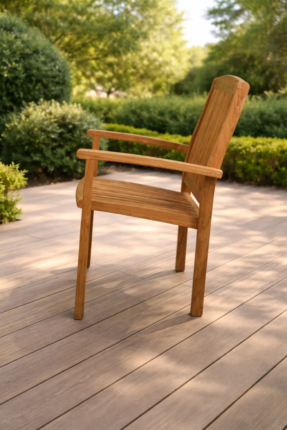 Stapelstuhl aus Teakholz Torino