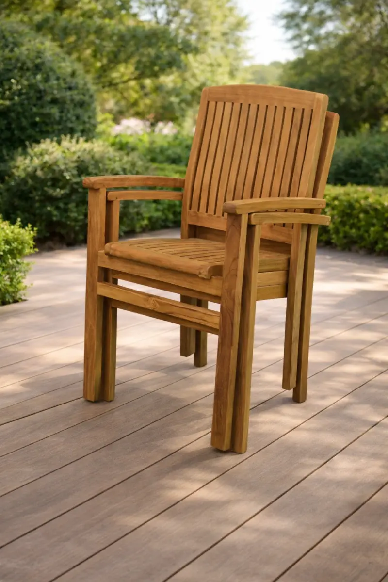 Stapelstuhl aus Teakholz Torino