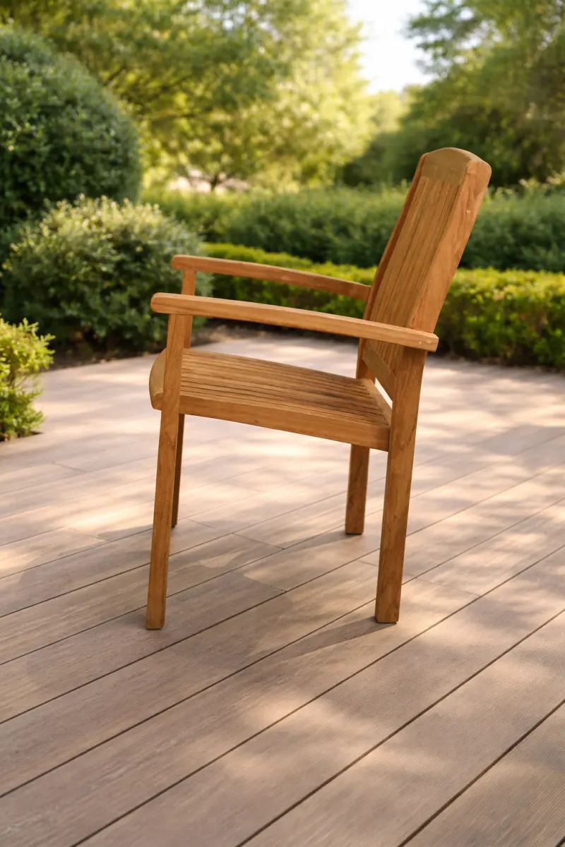 Stapelstuhl aus Teakholz Torino