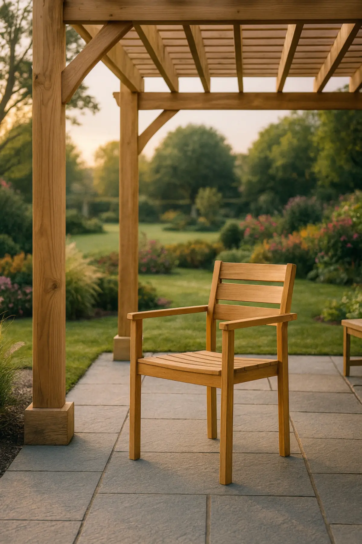 Stapelstuhl aus Teakholz Victoria