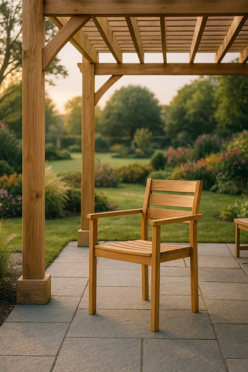 Stapelstuhl aus Teakholz Victoria