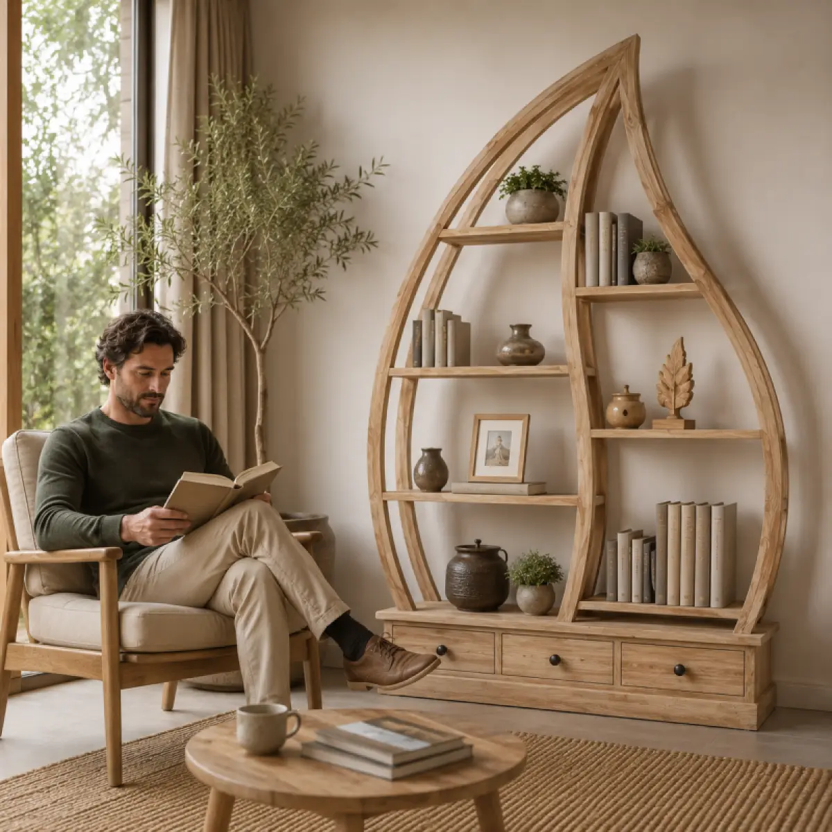 Teak Büchherregal Aprak