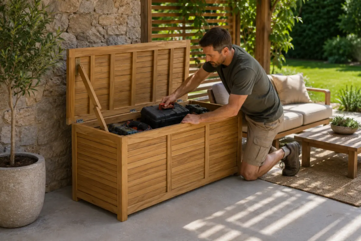 Teak Garten Truhe Lucca