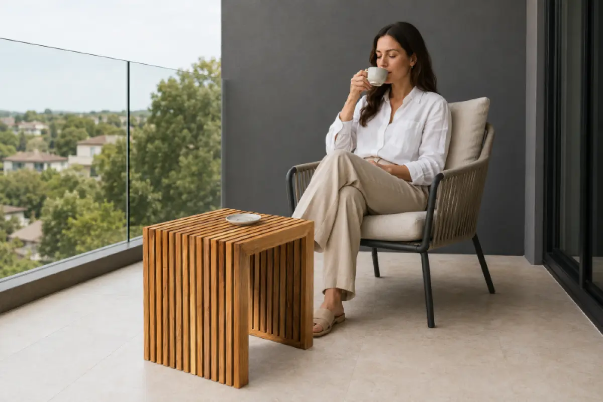 Teak Hocker-Tisch Verona