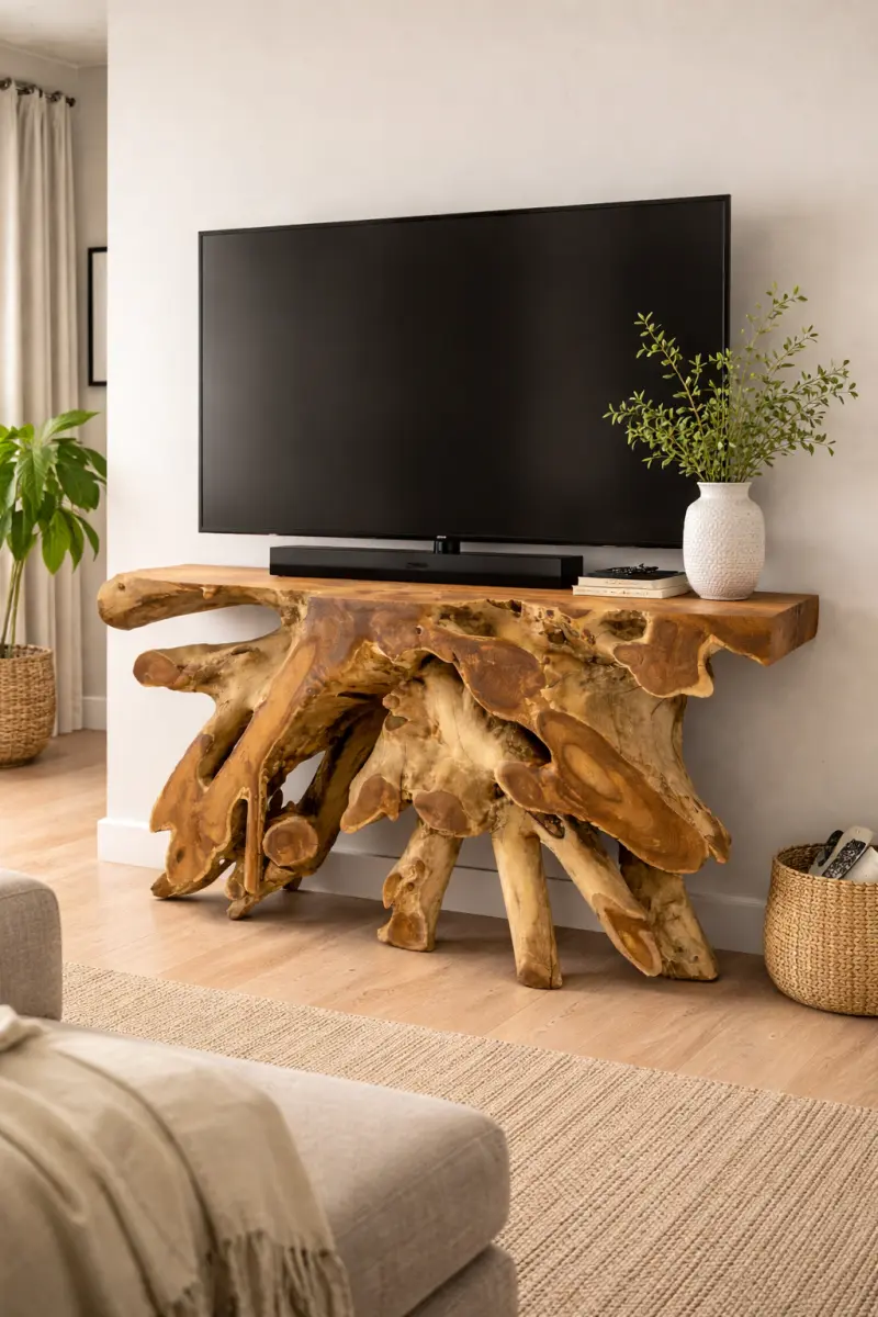 Teak Wurzel Konsolentisch Almata