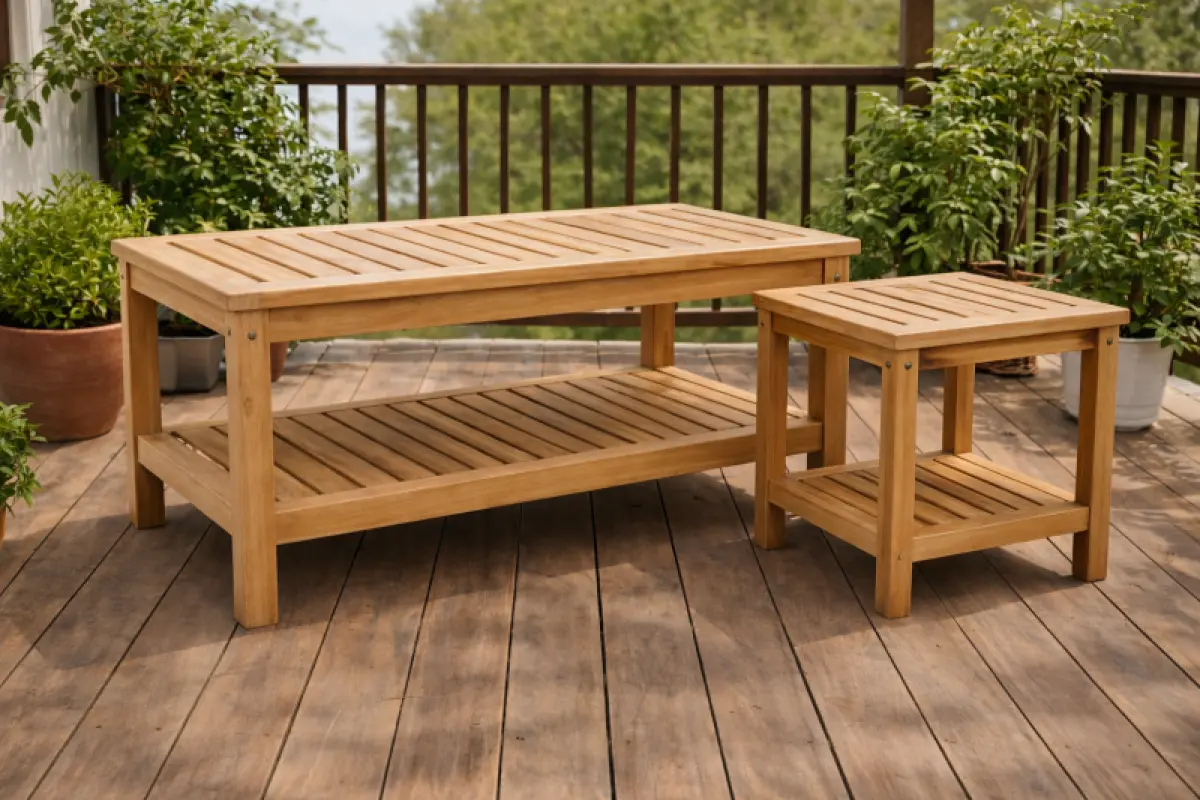 Teakholz Beistelltisch  Gora  XL