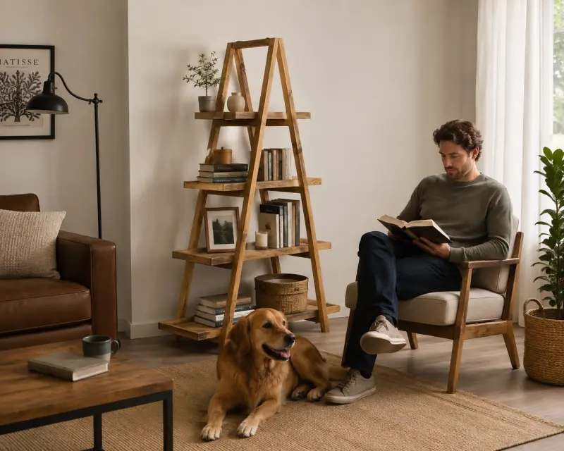 Teakholz Bücherregal Alfa