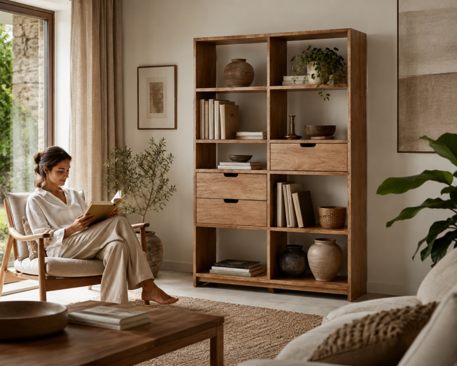 Teakholz Bücherregal Bambi 