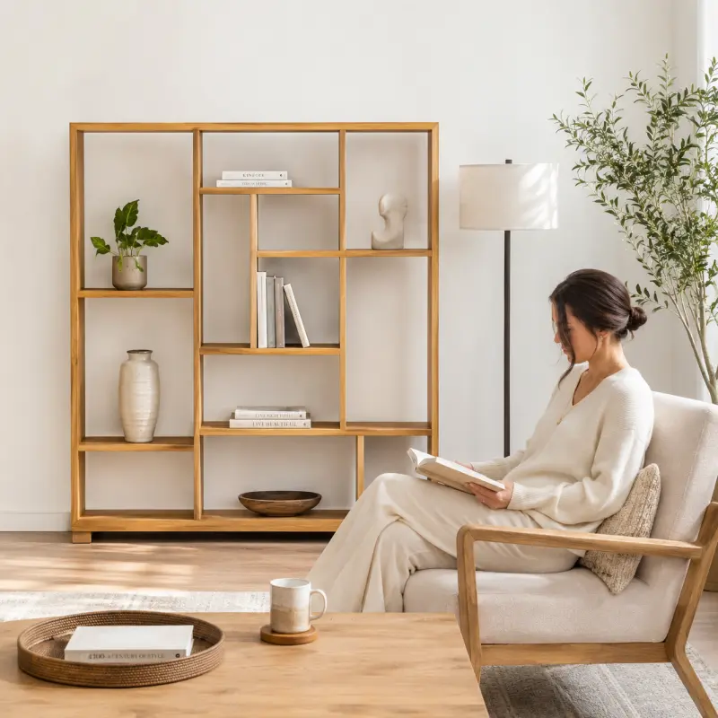 Teakholz Bücherregal Kutu