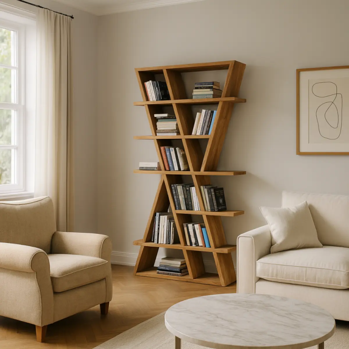 Teakholz Bücherregal Xena