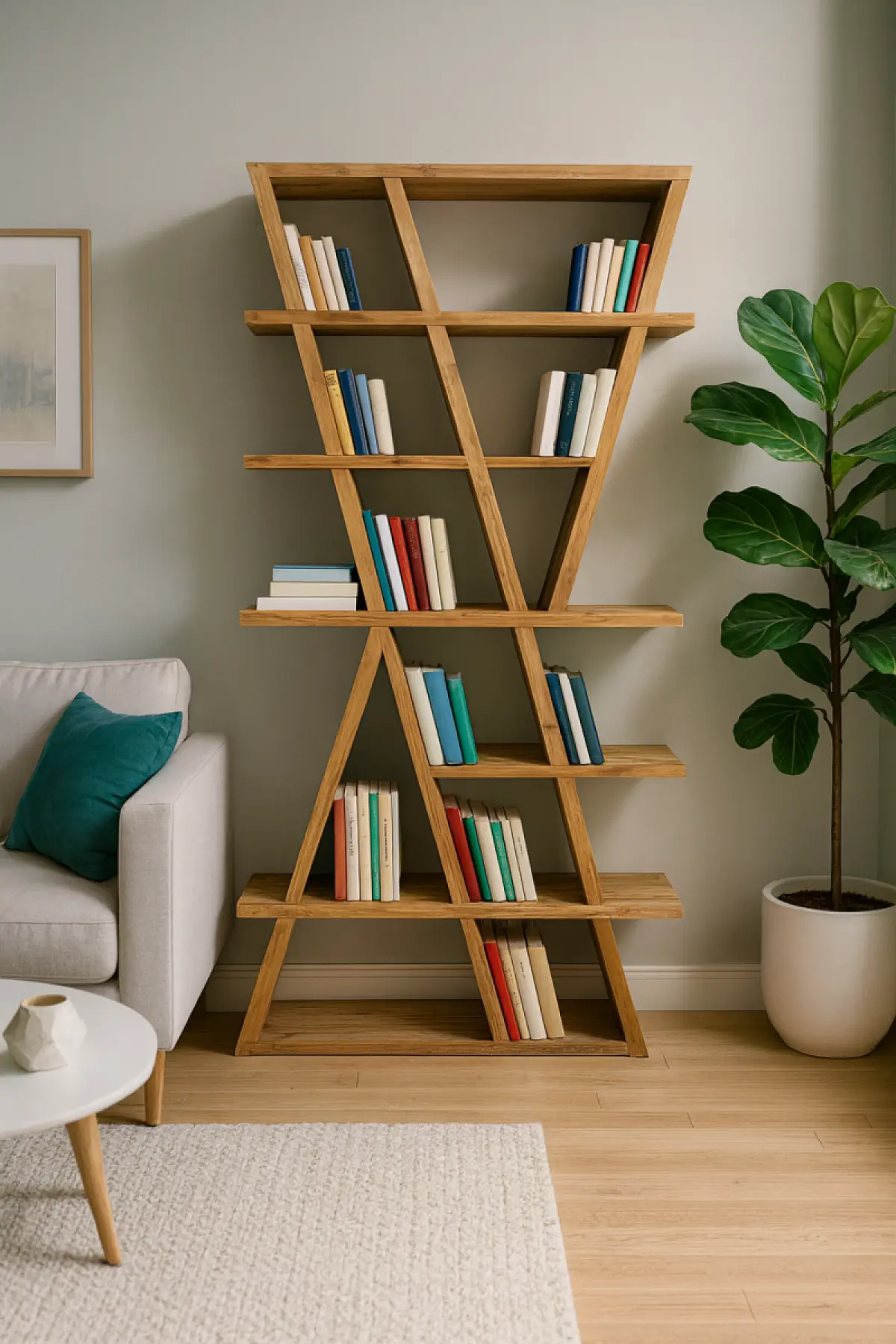 Teakholz Bücherregal Xena