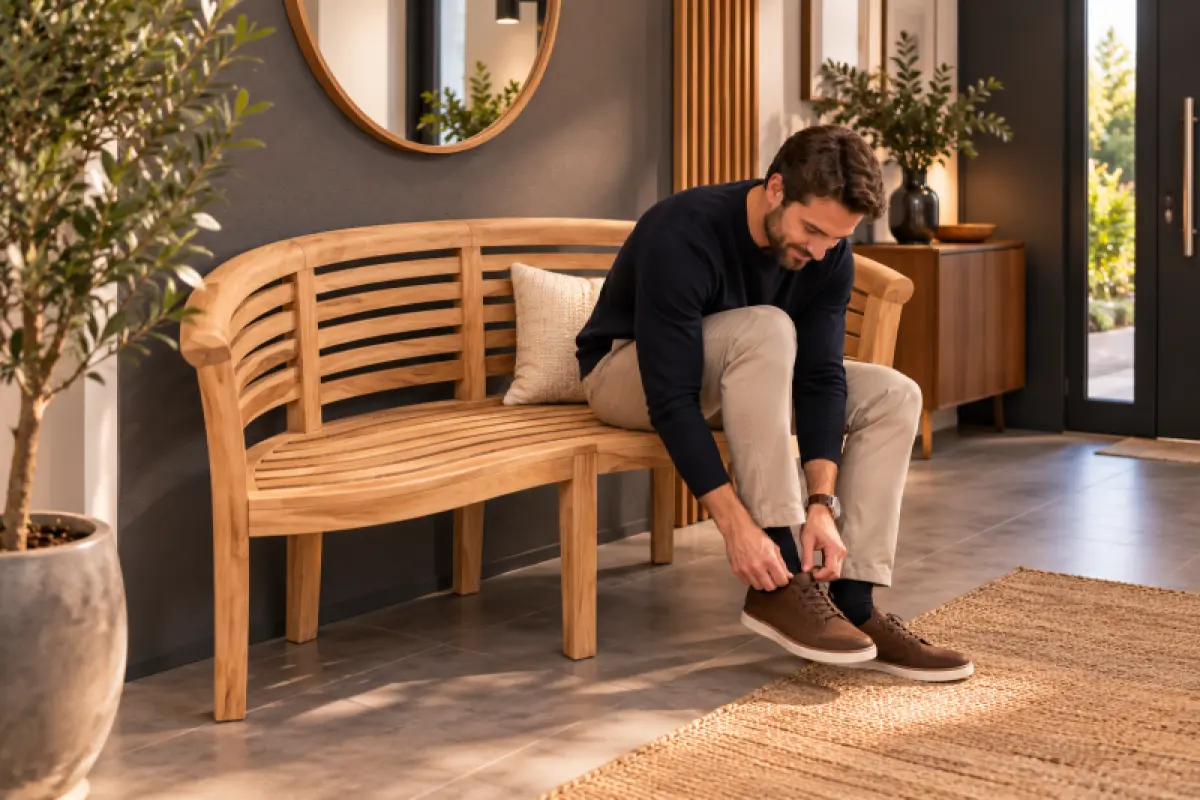 Teakholz Gartenbank Alesto