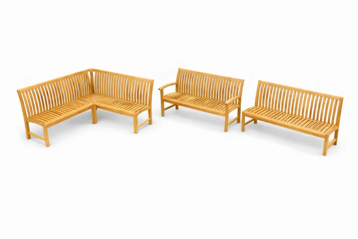 Teakholz Gartenbank Hawaii mit Armlehnen