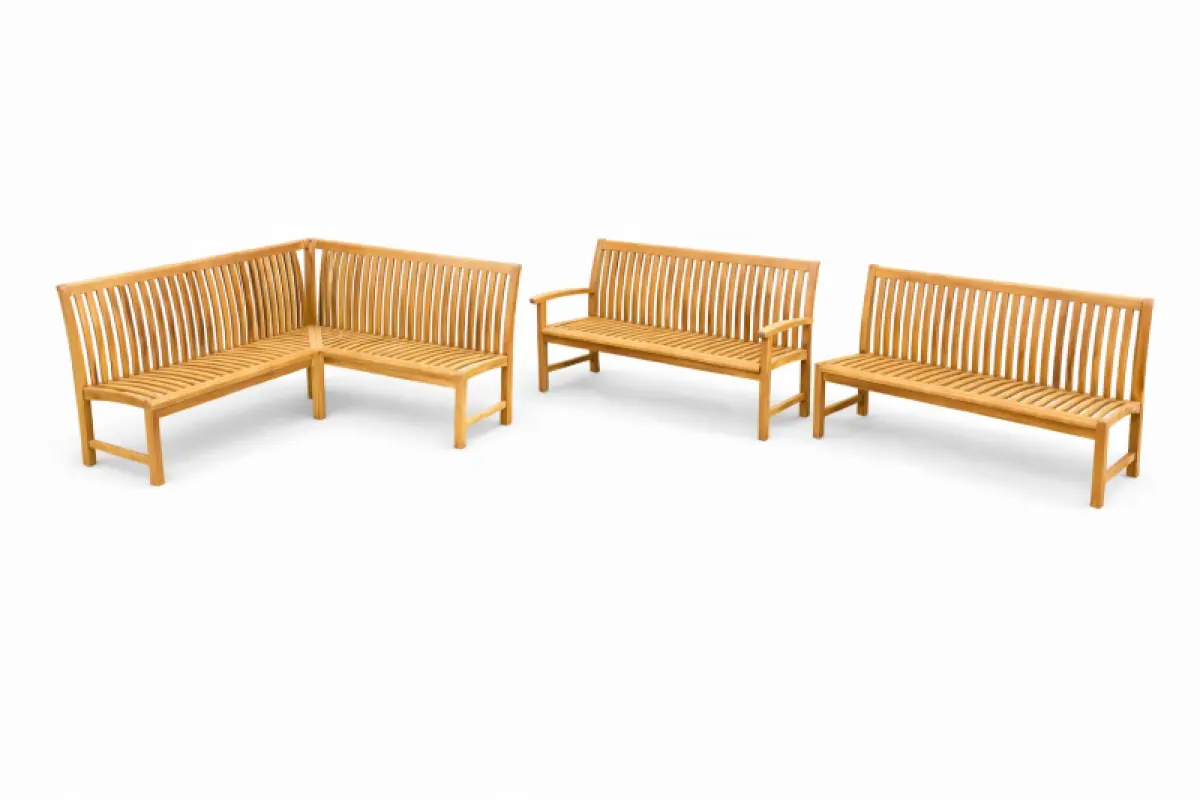 Teakholz Gartenbank Hawaii mit Armlehnen