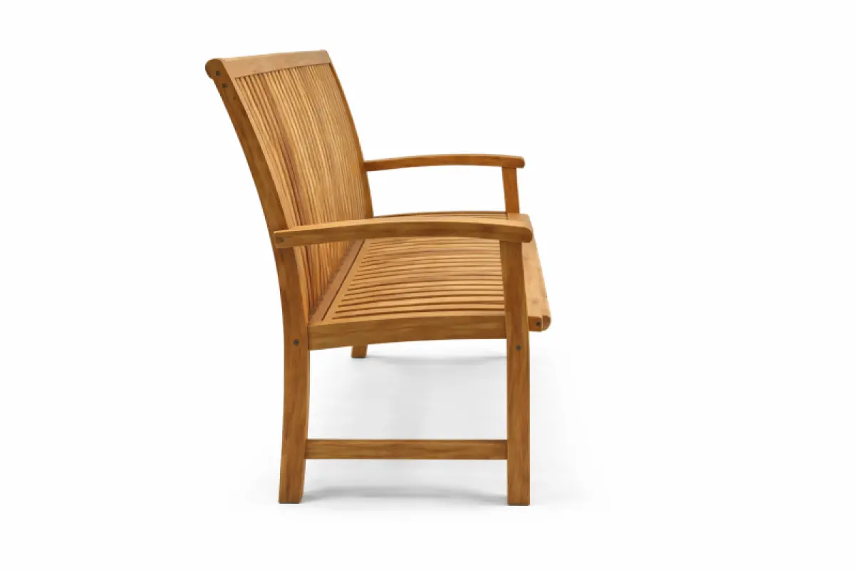 Teakholz Gartenbank Hawaii mit Armlehnen