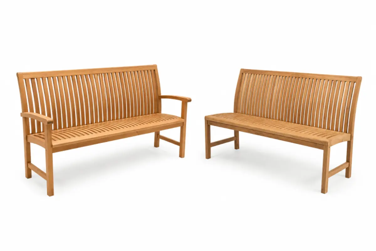 Teakholz Gartenbank Hawaii mit Armlehnen