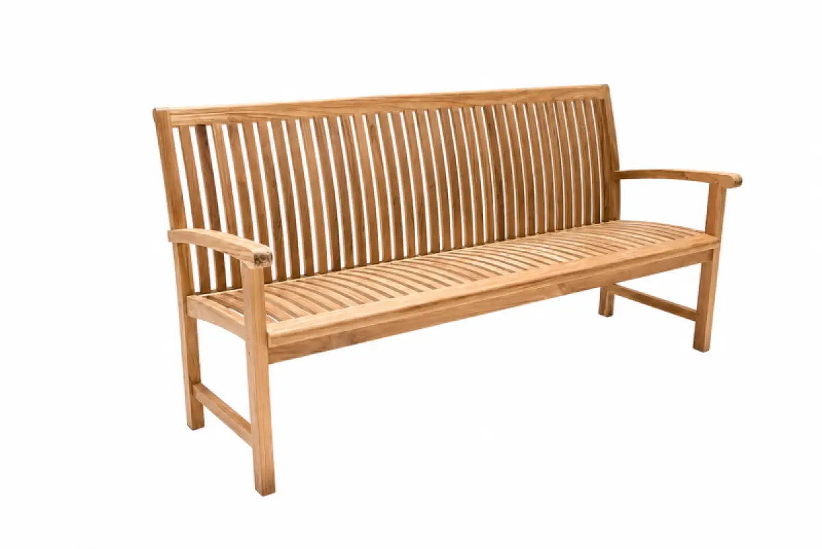 Teakholz Gartenbank Hawaii mit Armlehnen