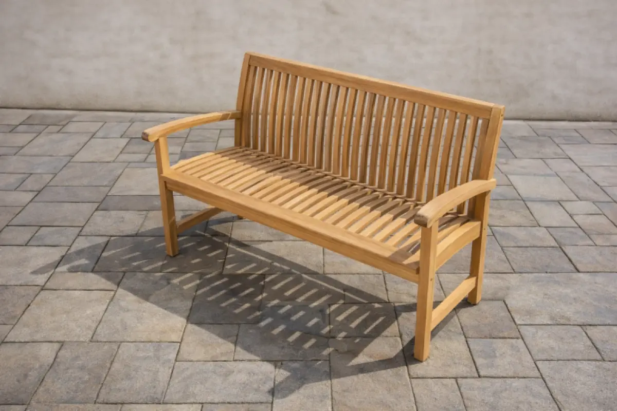 Teakholz Gartenbank Hawaii mit Armlehnen