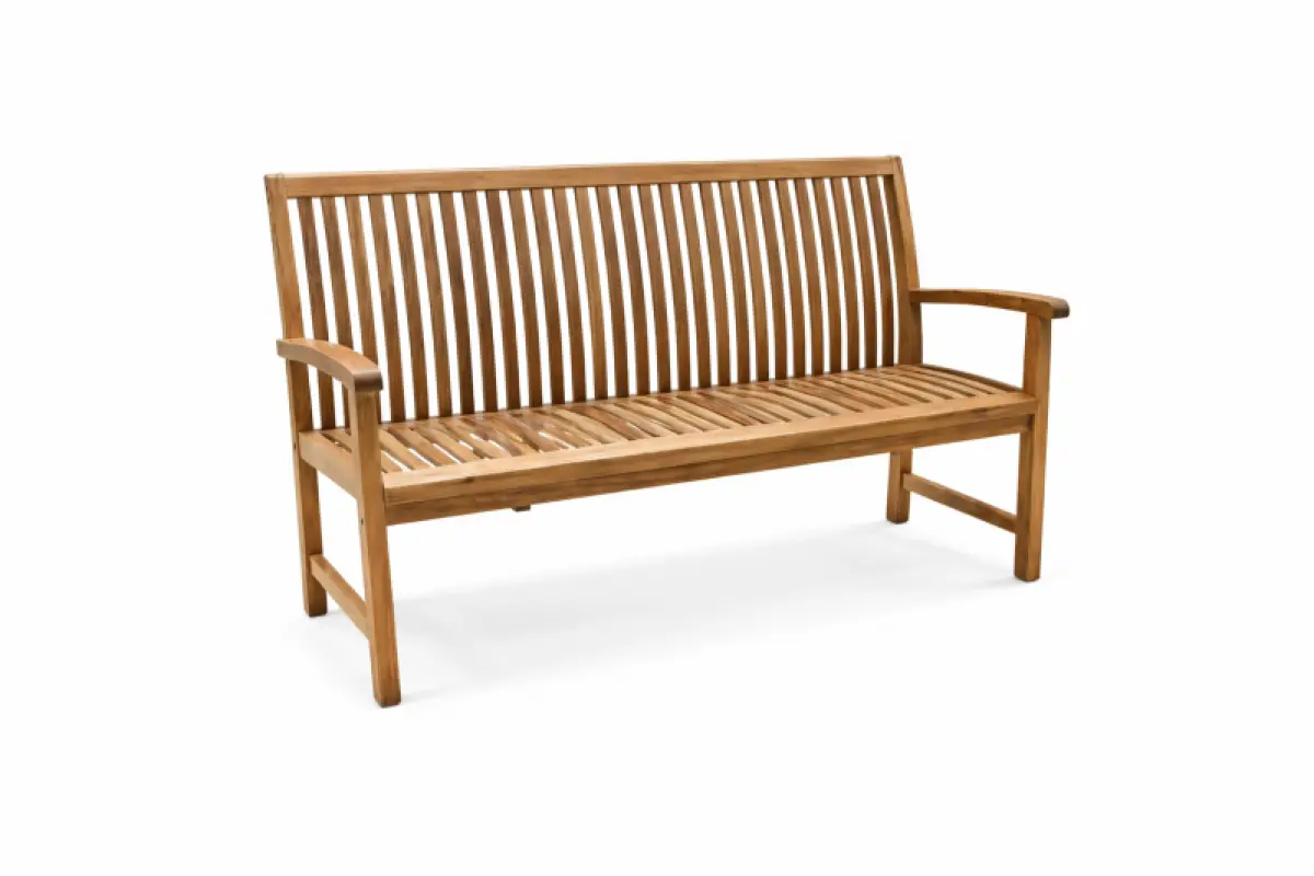 Teakholz Gartenbank Hawaii mit Armlehnen