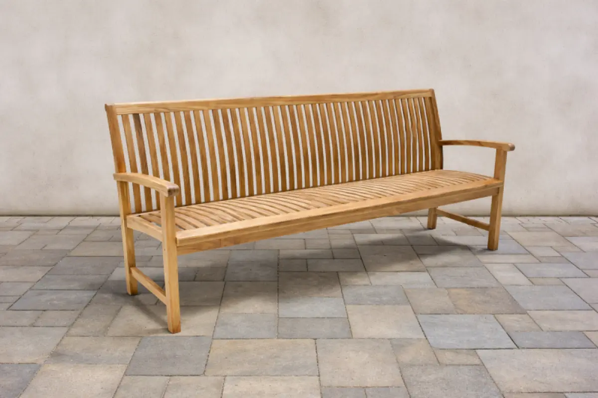 Teakholz Gartenbank Hawaii mit Armlehnen