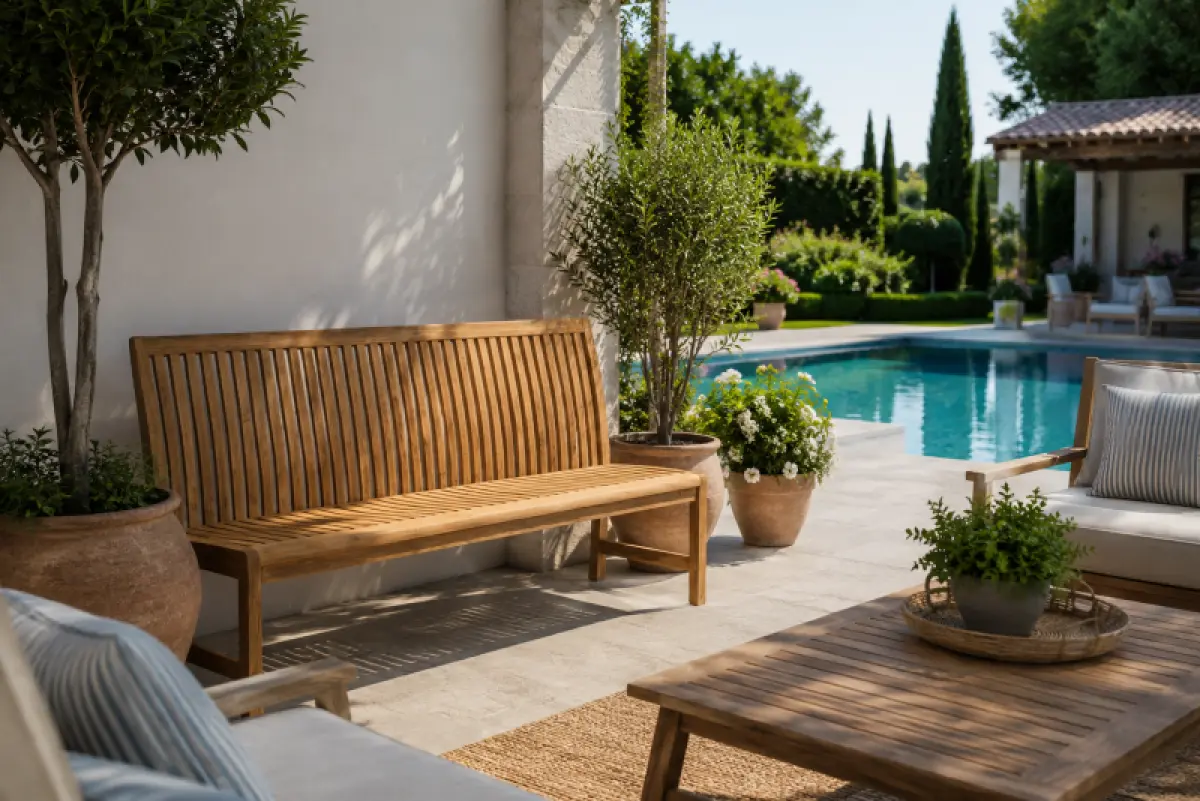Teakholz Gartenbank Hawaii ohne Armlehnen
