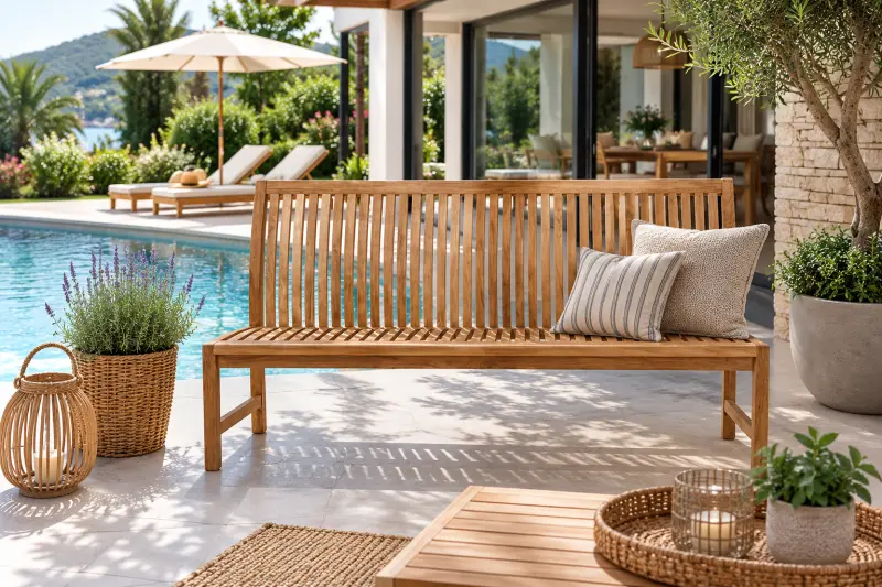 Teakholz Gartenbank Hawaii ohne Armlehnen