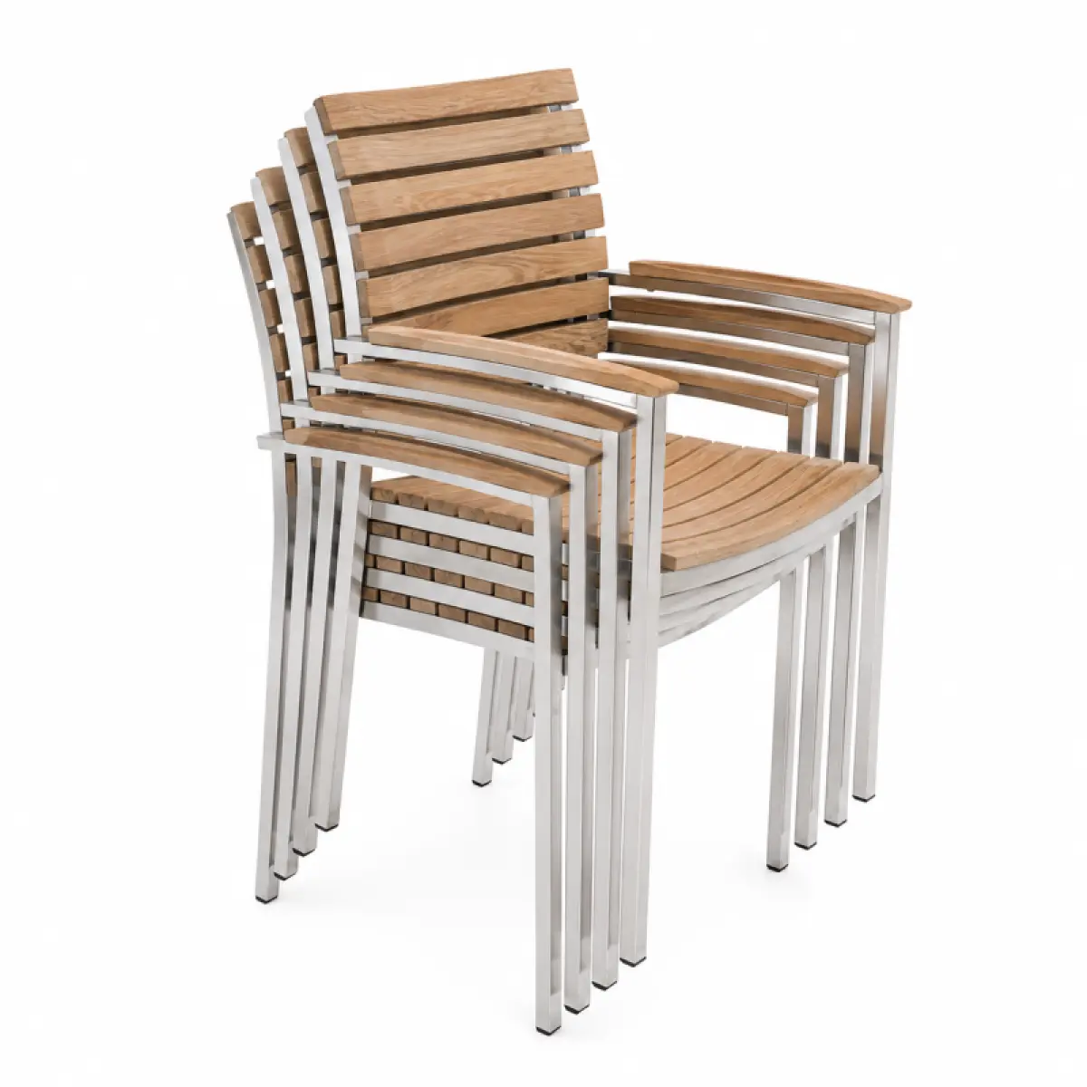 Teakholz-Gartenstuhl Memory mit Arm