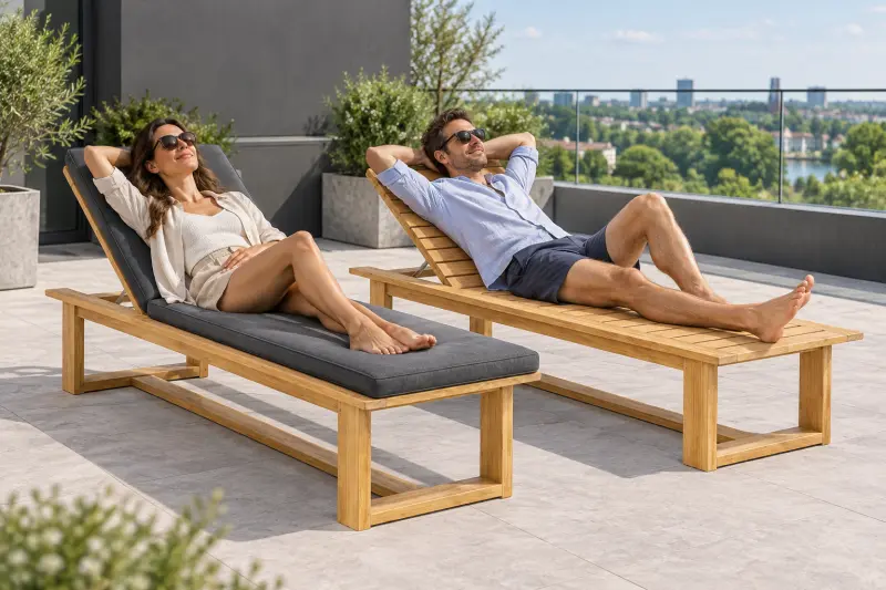 Teakholz Sonnenliege Malibu