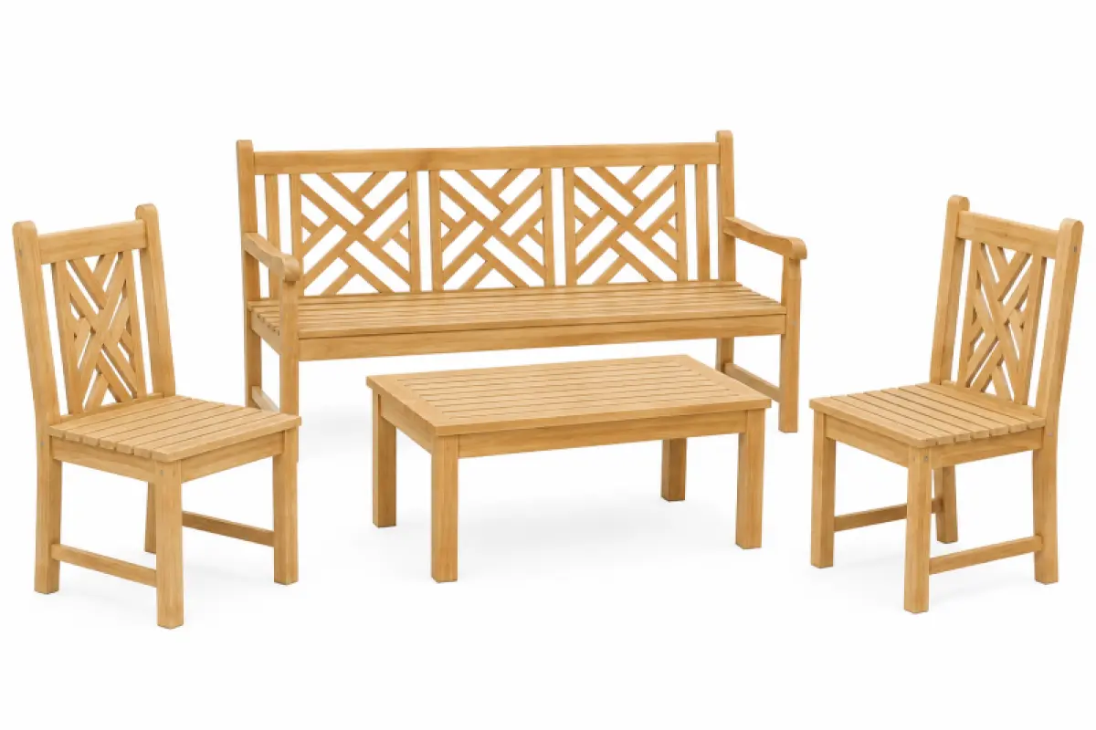 Turcano Teakholz Gartenstuhl mit Armlehne