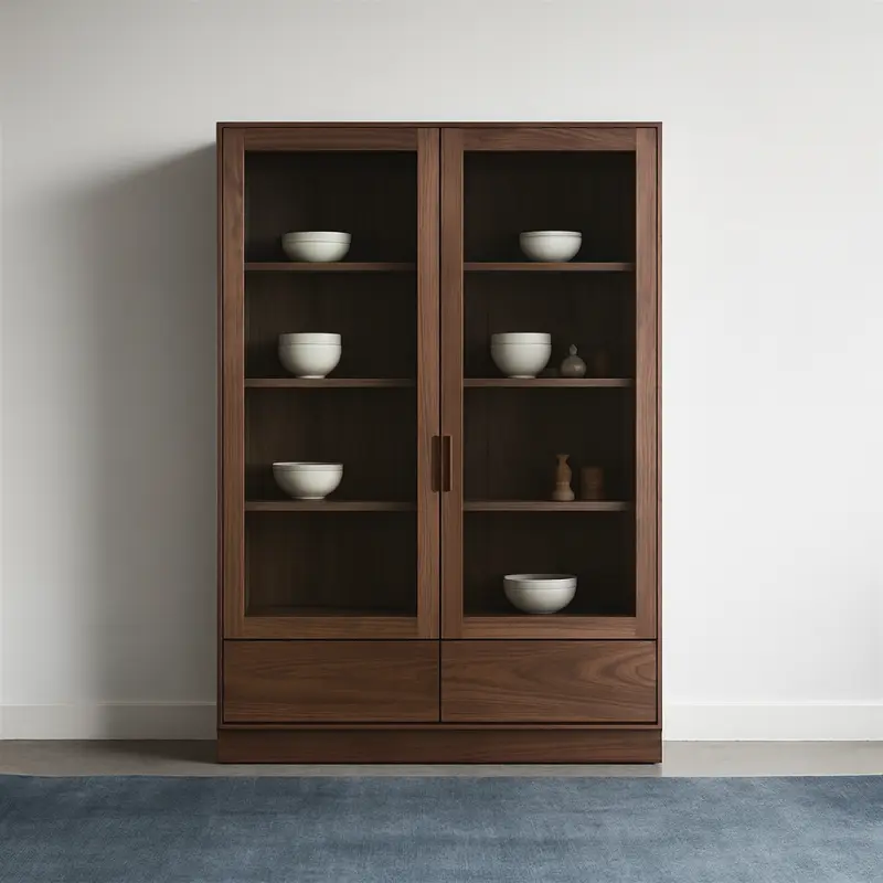 Vitrinen Schrank Kemo Walnuss