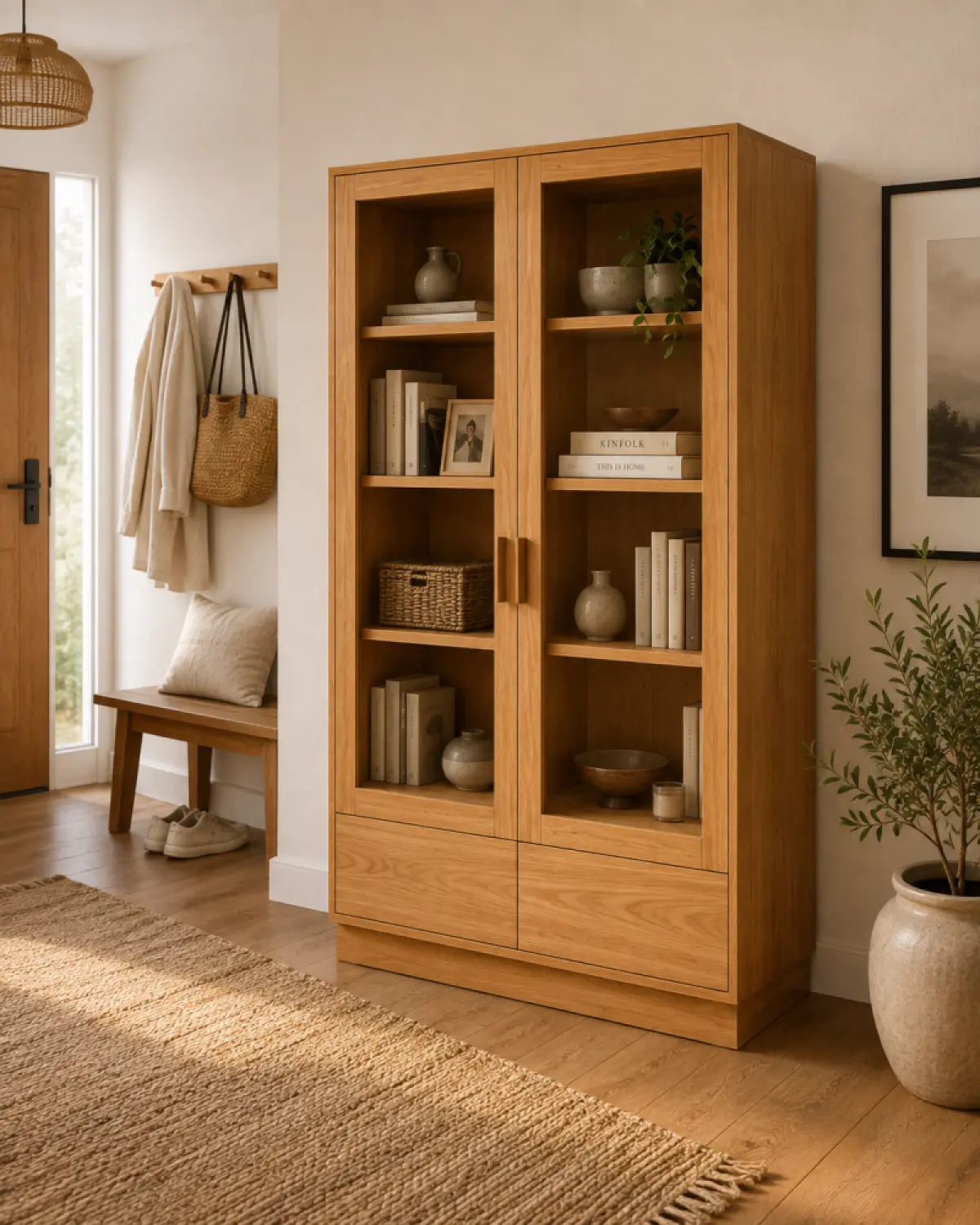 Vitrinen Schrank Kemo Teak