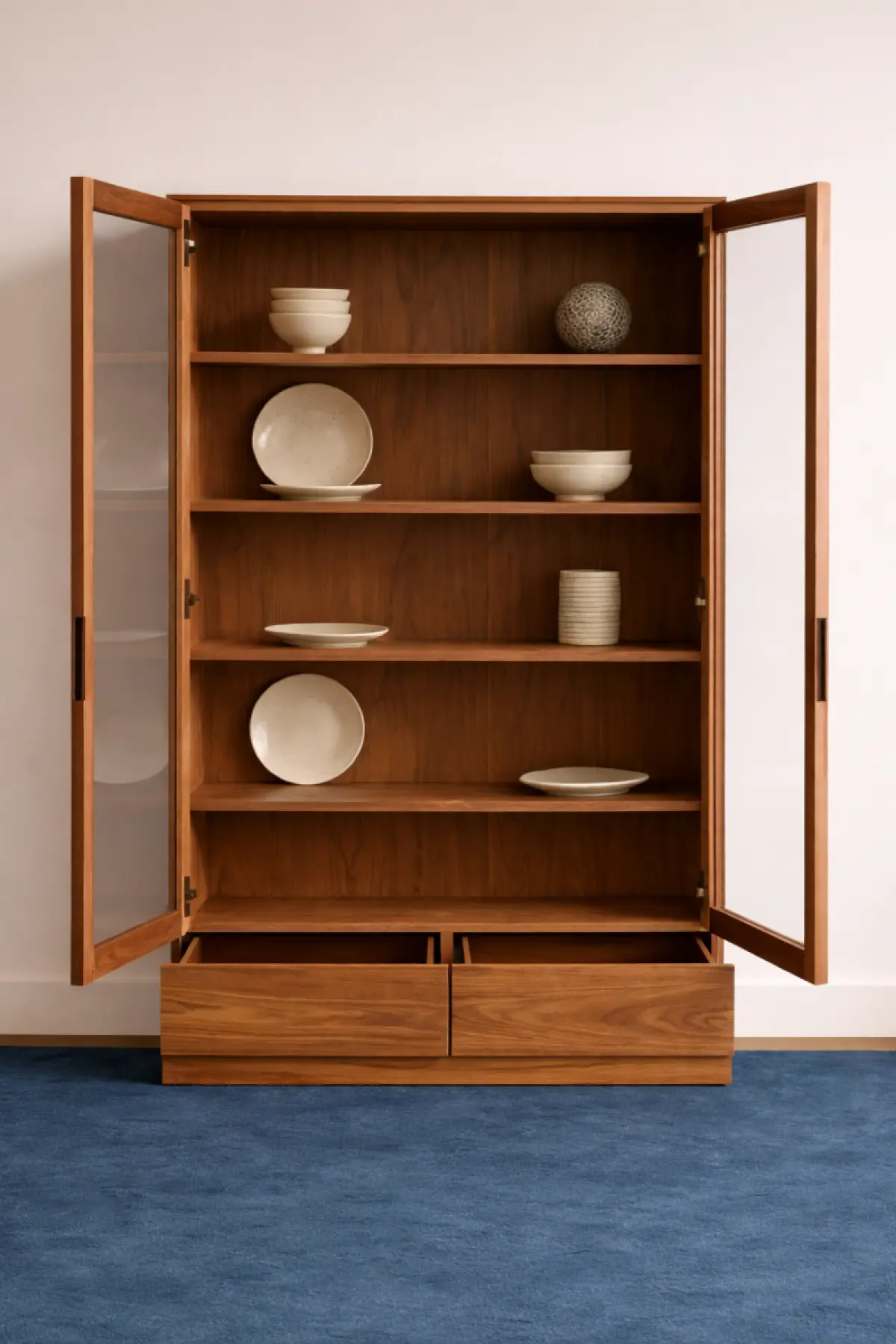 Vitrinen Schrank Kemo Teak