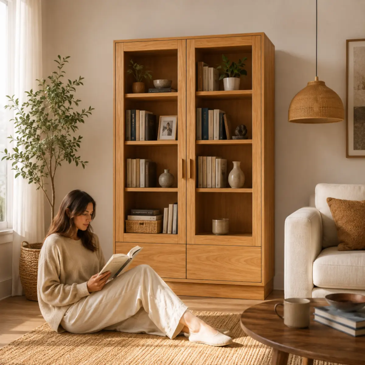 Vitrinen Schrank Kemo Teak